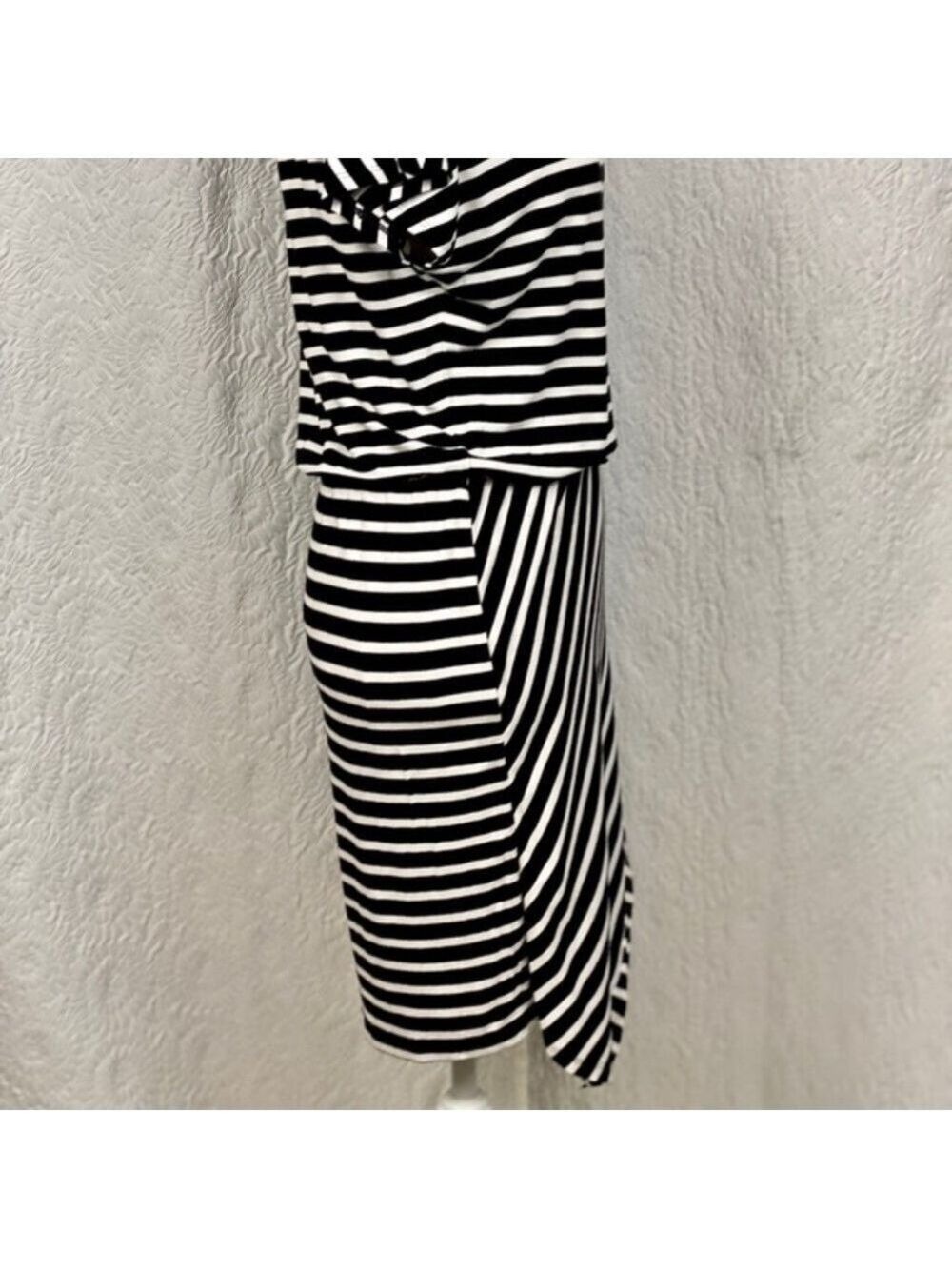 White House Black Market Stripe Wrap Skirt Asymmetrical Dress - Picture 7 of 13
